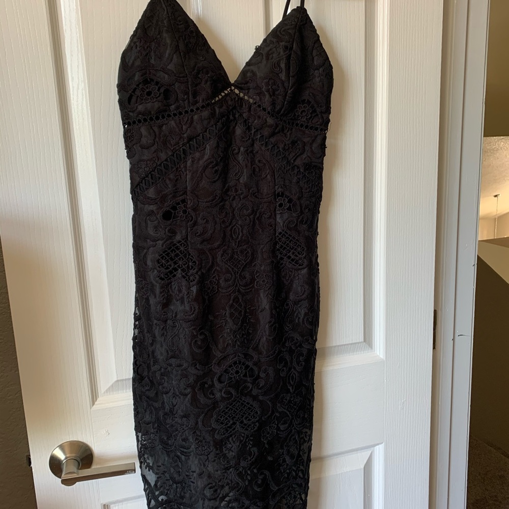 Bardot Lola embroidered lace slip dress